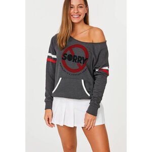 Alternative Sorry Doubles Is A Contact Sport Off-Shoulder Sweatshirt Tennis XL